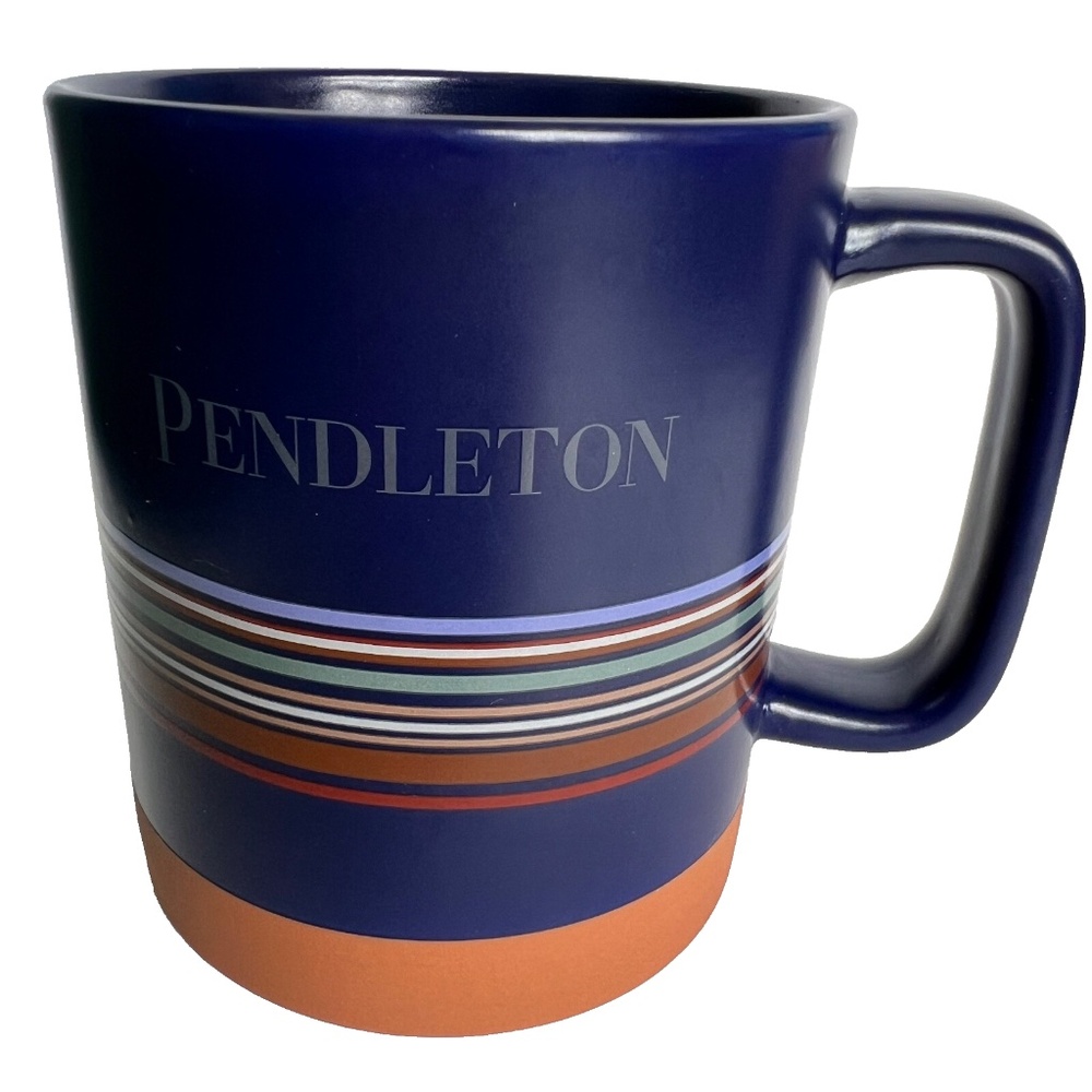 Pendleton Mug National Parks Warner Point Blue Striped 18 oz Coffee Tea LOGO